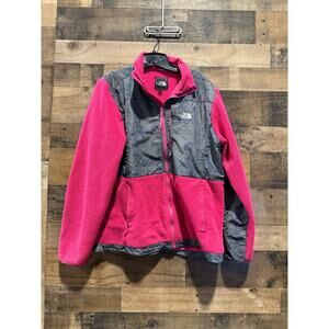 The North Face- Pink/Gray Floral-Fleece Jacket- Women Size XXL